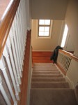 View down the stairs