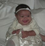 Akilah dressed up for Christine's wedding August 2010