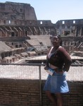 Candice posing in the Roman Colosseum