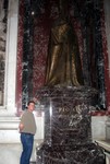 Jason near a Pope statue inside St. Peters Basilica