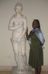 Candice posing near Roman Art