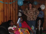 Vicki opening presents