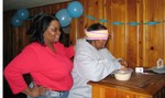 Robin and Momma playing games at the Shower