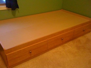 Twin bed frame with storage