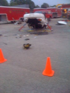 Upside down car